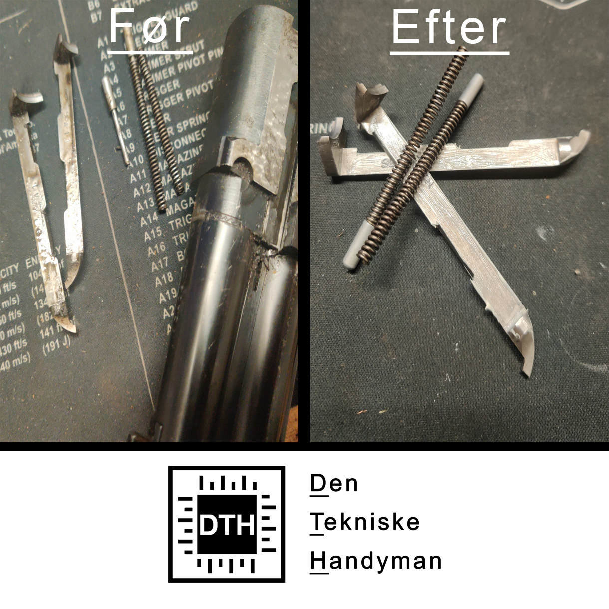 Før og efter rensning af ejektorer