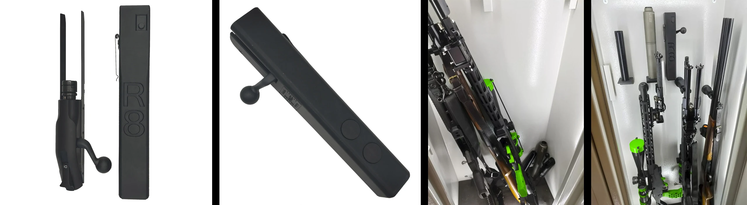 Modulære DTH-holdere: Blaser R8 låseholder og våben i skab