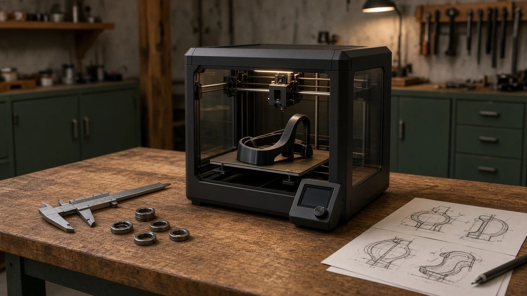 3D-print og tegning af holdere på DTH-værkstedet